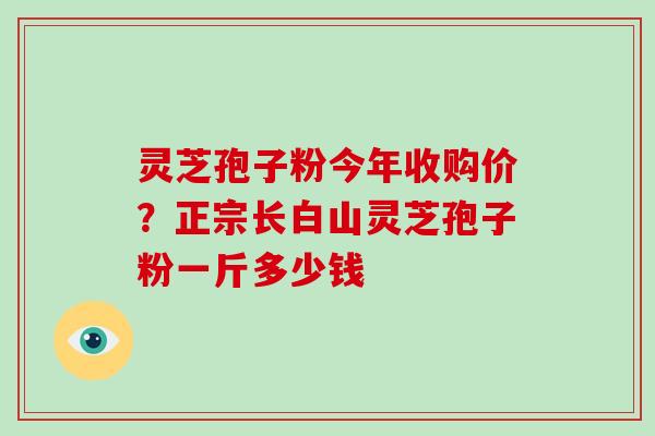 灵芝孢子粉今年收购价?正宗长白山灵芝孢子粉一斤多少钱