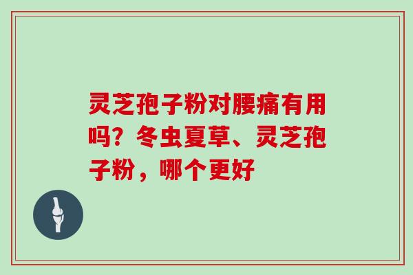 灵芝孢子粉对腰痛有用吗?冬虫夏草、灵芝孢子粉,哪个更好