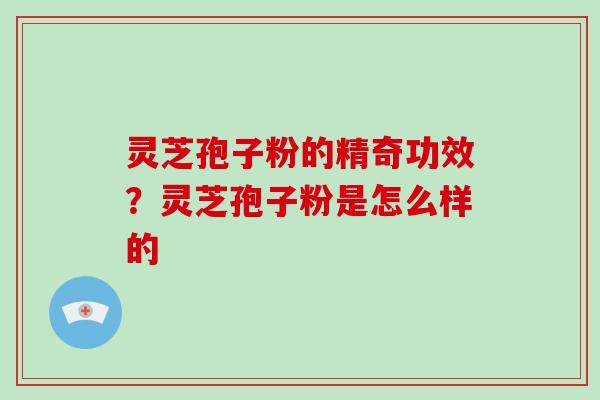灵芝孢子粉的精奇功效？灵芝孢子粉是怎么样的