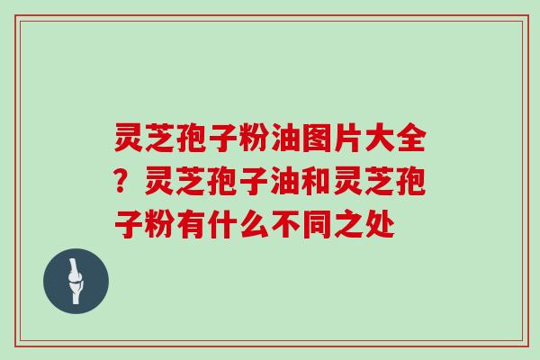 灵芝孢子粉油图片大全?灵芝孢子油和灵芝孢子粉有什么不同之处