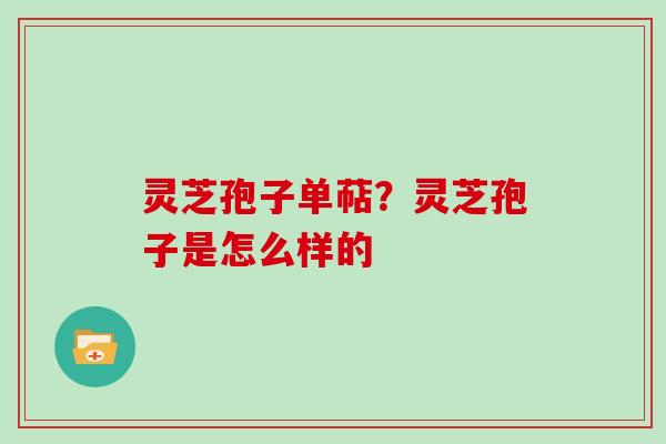 灵芝孢子单萜?灵芝孢子是怎么样的