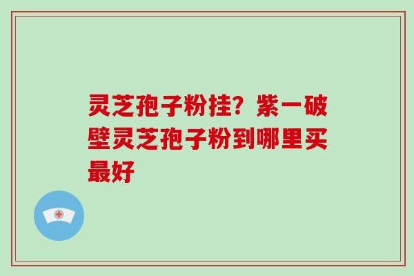 灵芝孢子粉挂？紫一破壁灵芝孢子粉到哪里买最好