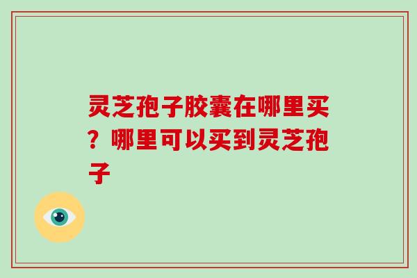 灵芝孢子胶囊在哪里买?哪里可以买到灵芝孢子
