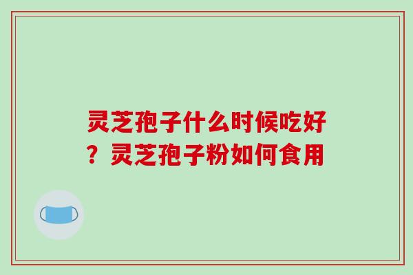 灵芝孢子什么时候吃好？灵芝孢子粉如何食用