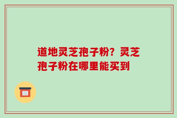 道地灵芝孢子粉?灵芝孢子粉在哪里能买到