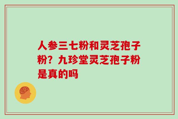 人参三七粉和灵芝孢子粉？九珍堂灵芝孢子粉是真的吗