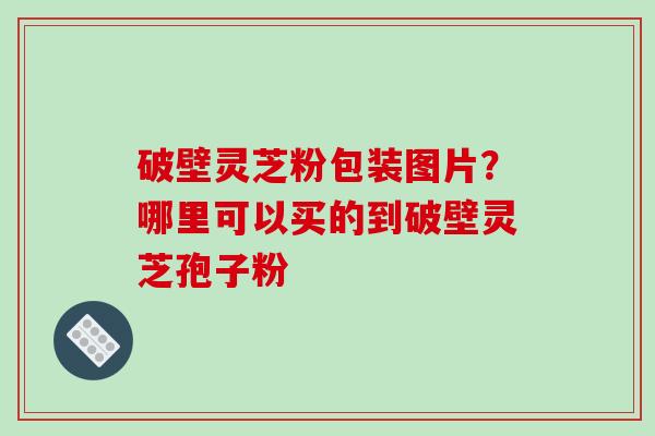 破壁灵芝粉包装图片？哪里可以买的到破壁灵芝孢子粉