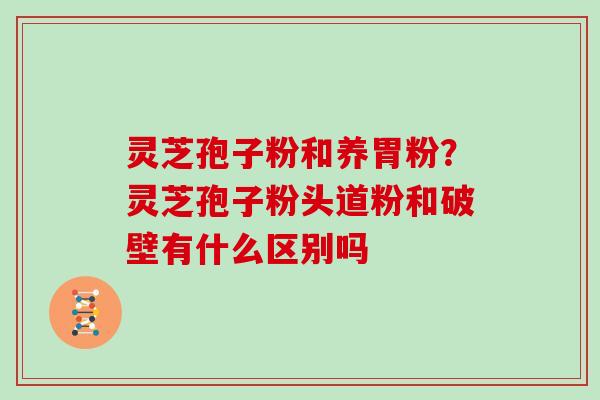 灵芝孢子粉和养胃粉?灵芝孢子粉头道粉和破壁有什么区别吗