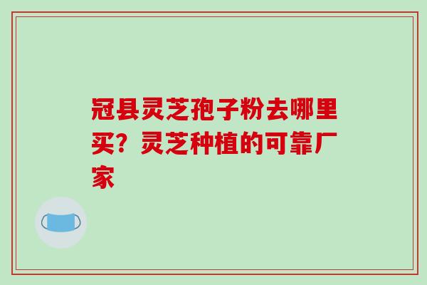 冠县灵芝孢子粉去哪里买?灵芝种植的可靠厂家
