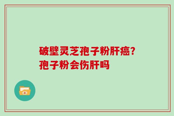 破壁灵芝孢子粉肝癌?孢子粉会伤肝吗