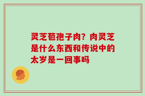 灵芝苞孢子肉？肉灵芝是什么东西和传说中的太岁是一回事吗