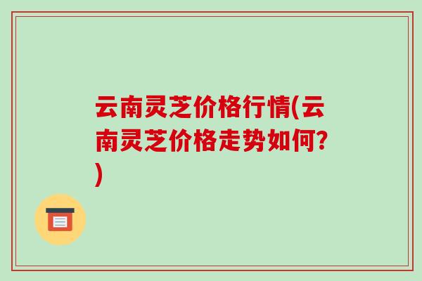 云南灵芝价格行情(云南灵芝价格走势如何?)
