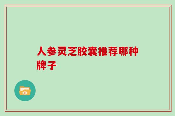 人参灵芝胶囊推荐哪种牌子