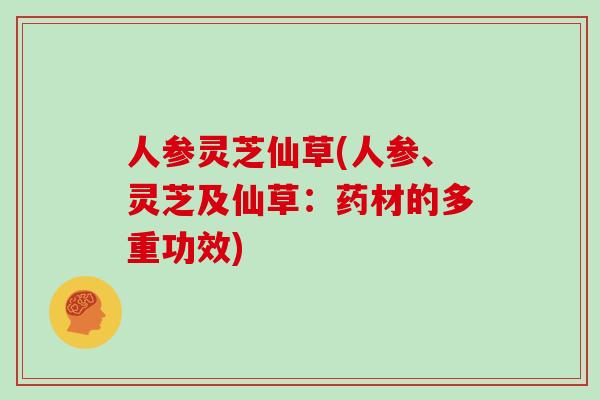 人参灵芝仙草(人参、灵芝及仙草：药材的多重功效)