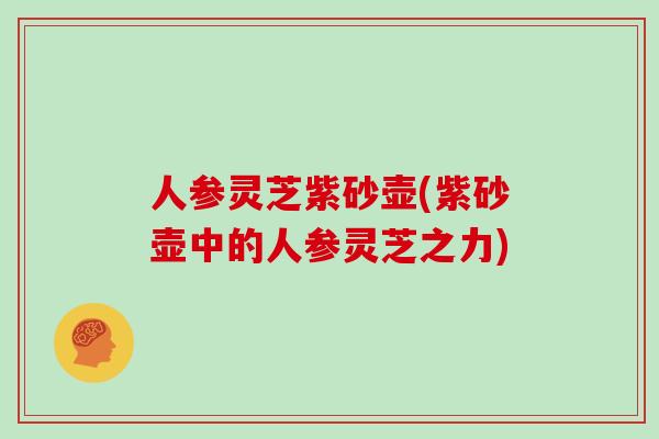人参灵芝紫砂壶(紫砂壶中的人参灵芝之力)