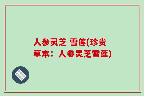 人参灵芝 雪莲(珍贵草本:人参灵芝雪莲)