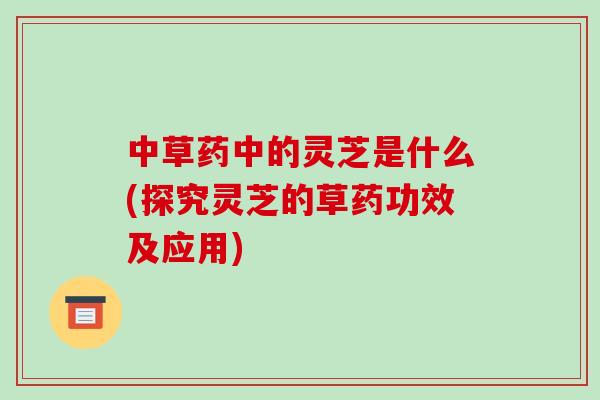 中草药中的灵芝是什么(探究灵芝的草药功效及应用)