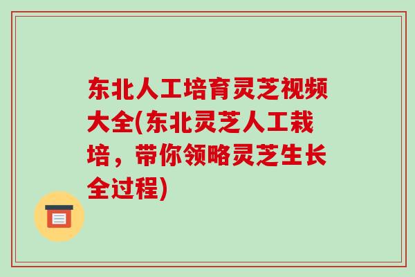 东北人工培育灵芝视频大全(东北灵芝人工栽培,带你领略灵芝生长全过程)