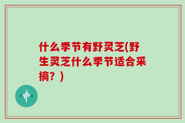 什么季节有野灵芝(野生灵芝什么季节适合采摘?)