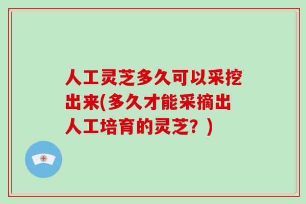 人工灵芝多久可以采挖出来(多久才能采摘出人工培育的灵芝?)