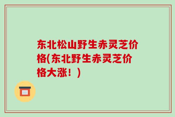 东北松山野生赤灵芝价格(东北野生赤灵芝价格大涨！)