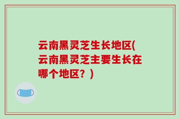 云南黑灵芝生长地区(云南黑灵芝主要生长在哪个地区?)