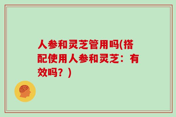 人参和灵芝管用吗(搭配使用人参和灵芝:有效吗?)