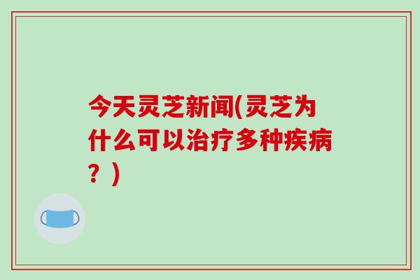 今天灵芝新闻(灵芝为什么可以治疗多种疾病?)