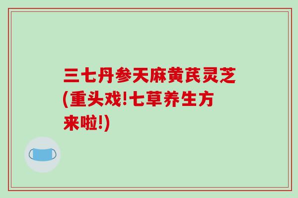 三七丹参天麻黄芪灵芝(重头戏!七草养生方来啦!)