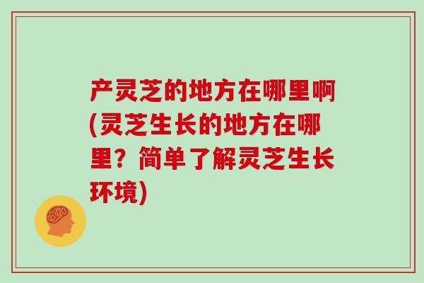 产灵芝的地方在哪里啊(灵芝生长的地方在哪里?简单了解灵芝生长环境)