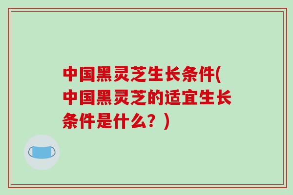 中国黑灵芝生长条件(中国黑灵芝的适宜生长条件是什么?)