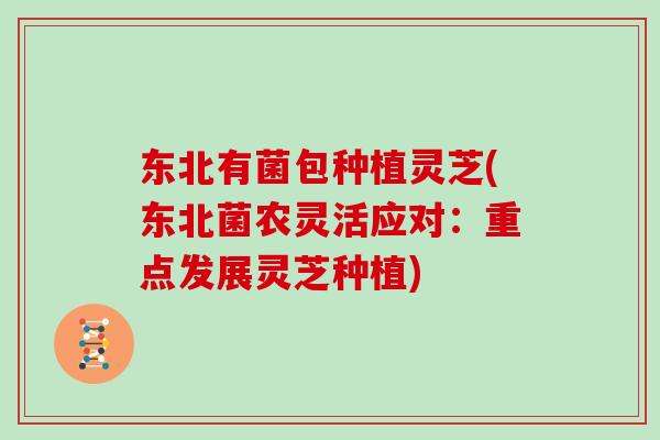 东北有菌包种植灵芝(东北菌农灵活应对:重点发展灵芝种植)