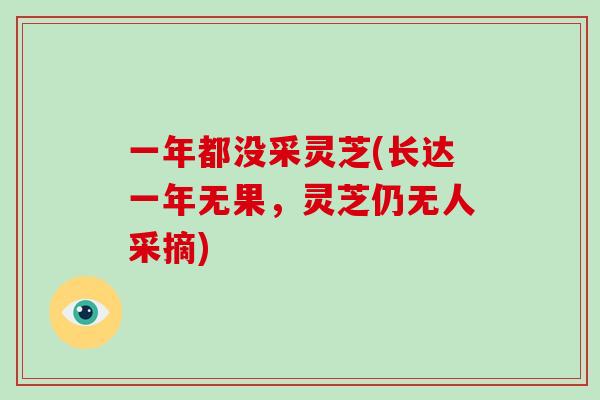 一年都没采灵芝(长达一年无果,灵芝仍无人采摘)