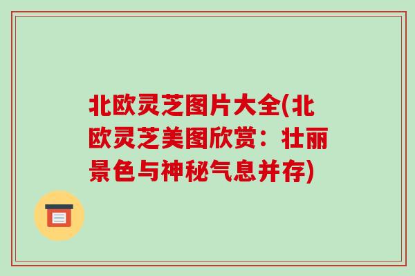 北欧灵芝图片大全(北欧灵芝美图欣赏:壮丽景色与神秘气息并存)