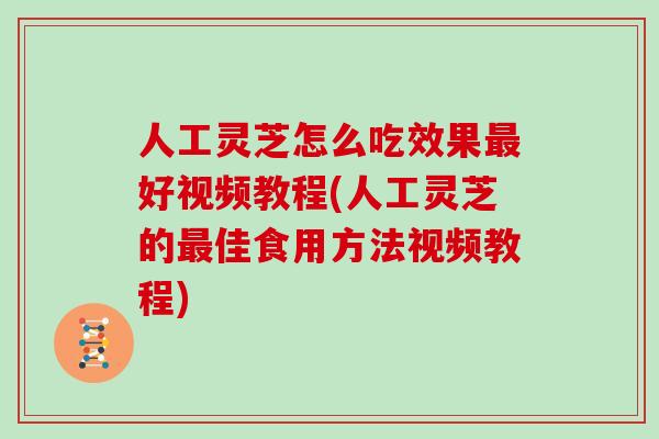 人工灵芝怎么吃效果最好视频教程(人工灵芝的最佳食用方法视频教程)