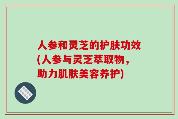 人参和灵芝的护肤功效(人参与灵芝萃取物，助力肌肤美容养护)