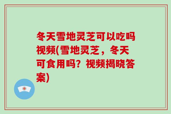 冬天雪地灵芝可以吃吗视频(雪地灵芝，冬天可食用吗？视频揭晓答案)
