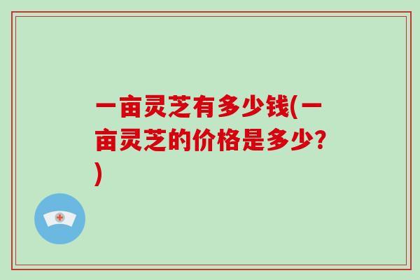 一亩灵芝有多少钱(一亩灵芝的价格是多少？)
