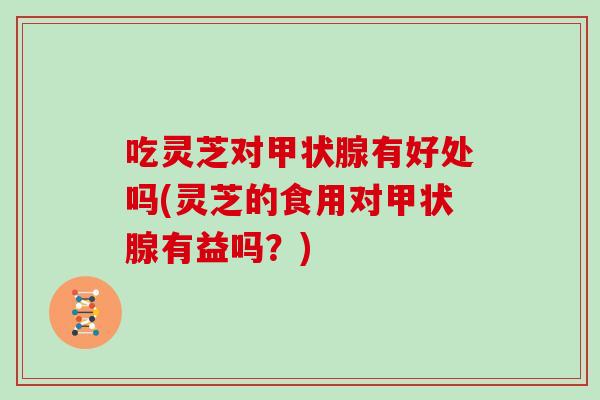 吃灵芝对甲状腺有好处吗(灵芝的食用对甲状腺有益吗?)