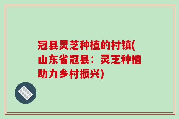 冠县灵芝种植的村镇(山东省冠县：灵芝种植助力乡村振兴)