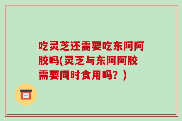 吃灵芝还需要吃东阿阿胶吗(灵芝与东阿阿胶需要同时食用吗？)