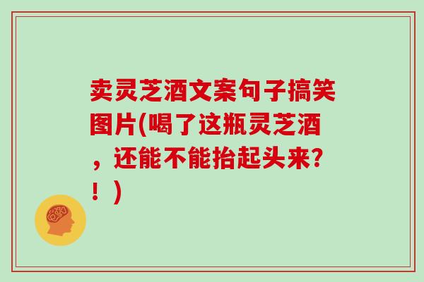 卖灵芝酒文案句子搞笑图片(喝了这瓶灵芝酒，还能不能抬起头来？！)
