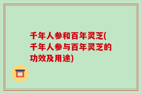 千年人参和百年灵芝(千年人参与百年灵芝的功效及用途)