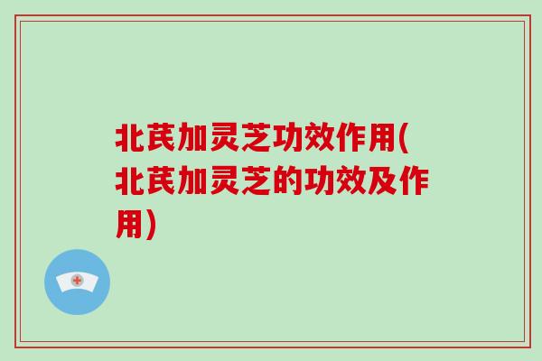 北芪加灵芝功效作用(北芪加灵芝的功效及作用)