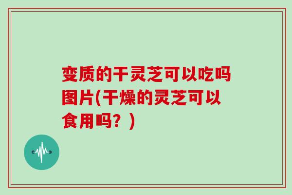 变质的干灵芝可以吃吗图片(干燥的灵芝可以食用吗?)