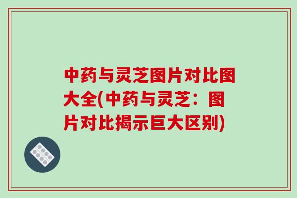 中药与灵芝图片对比图大全(中药与灵芝:图片对比揭示巨大区别)