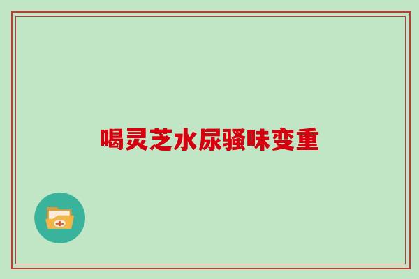 喝灵芝水尿骚味变重