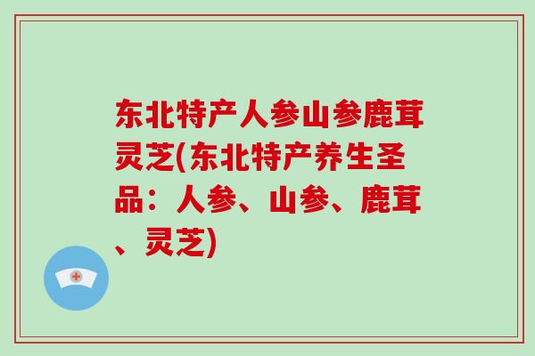 东北特产人参山参鹿茸灵芝(东北特产养生圣品:人参、山参、鹿茸、灵芝)