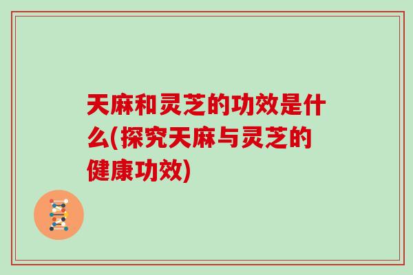 天麻和灵芝的功效是什么(探究天麻与灵芝的健康功效)