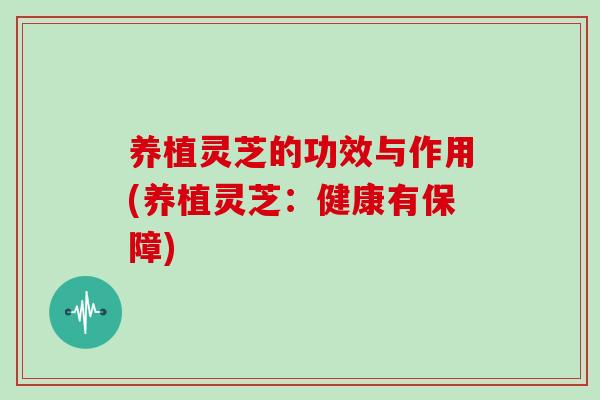 养植灵芝的功效与作用(养植灵芝:健康有保障)